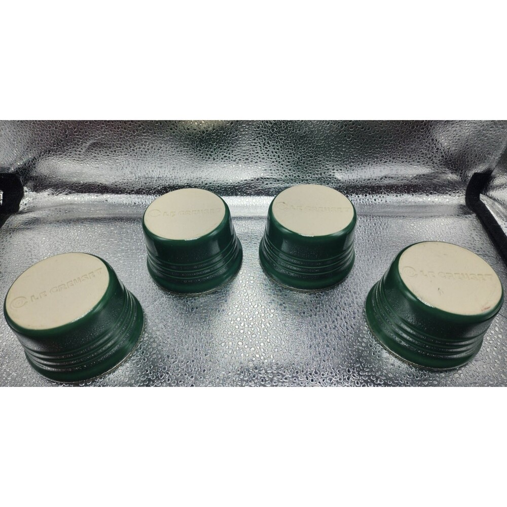 Le Creuset Stoneware Green Ramekins Sauce/Condiments Bowl (4) READ LISTING!!! - Picture 3 of 16